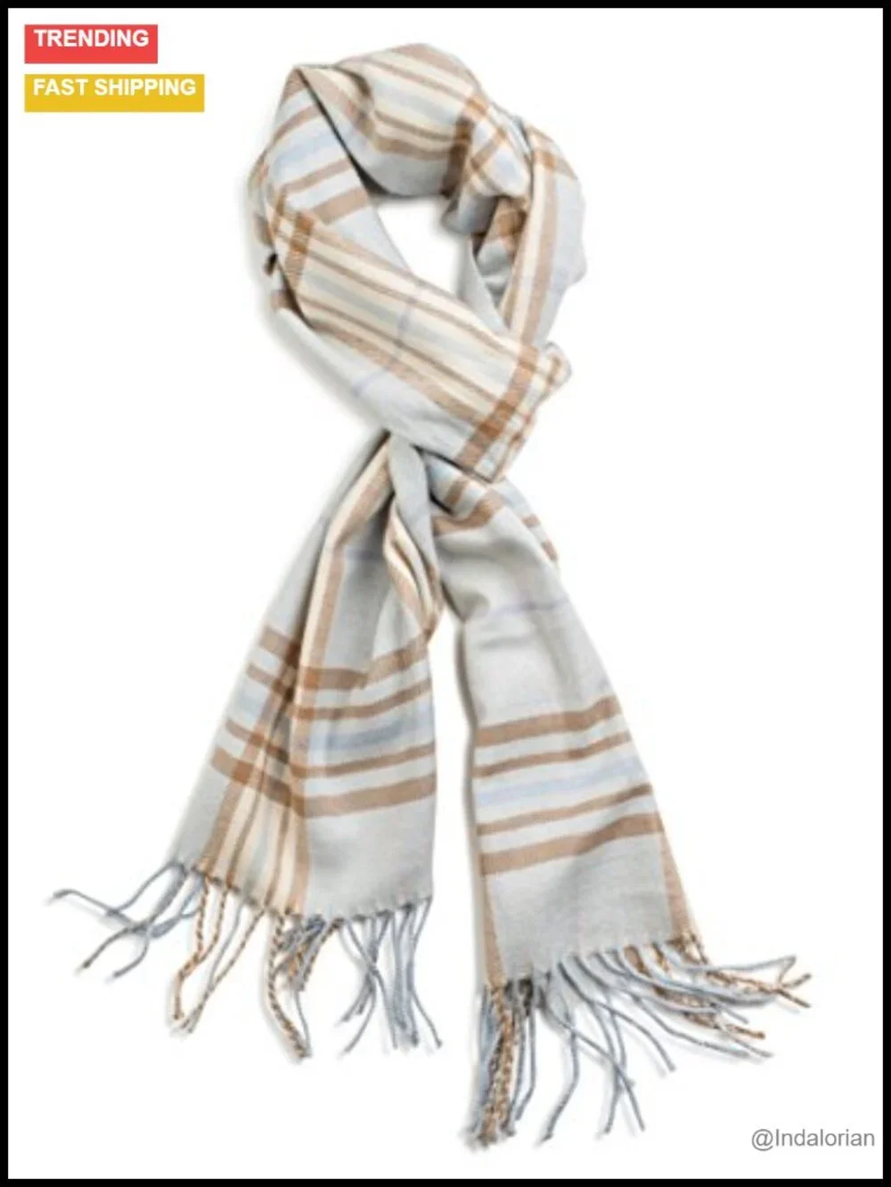 Super Soft Cashmere Feel Long Fashion Scarf with Fringes, Gift Box Included